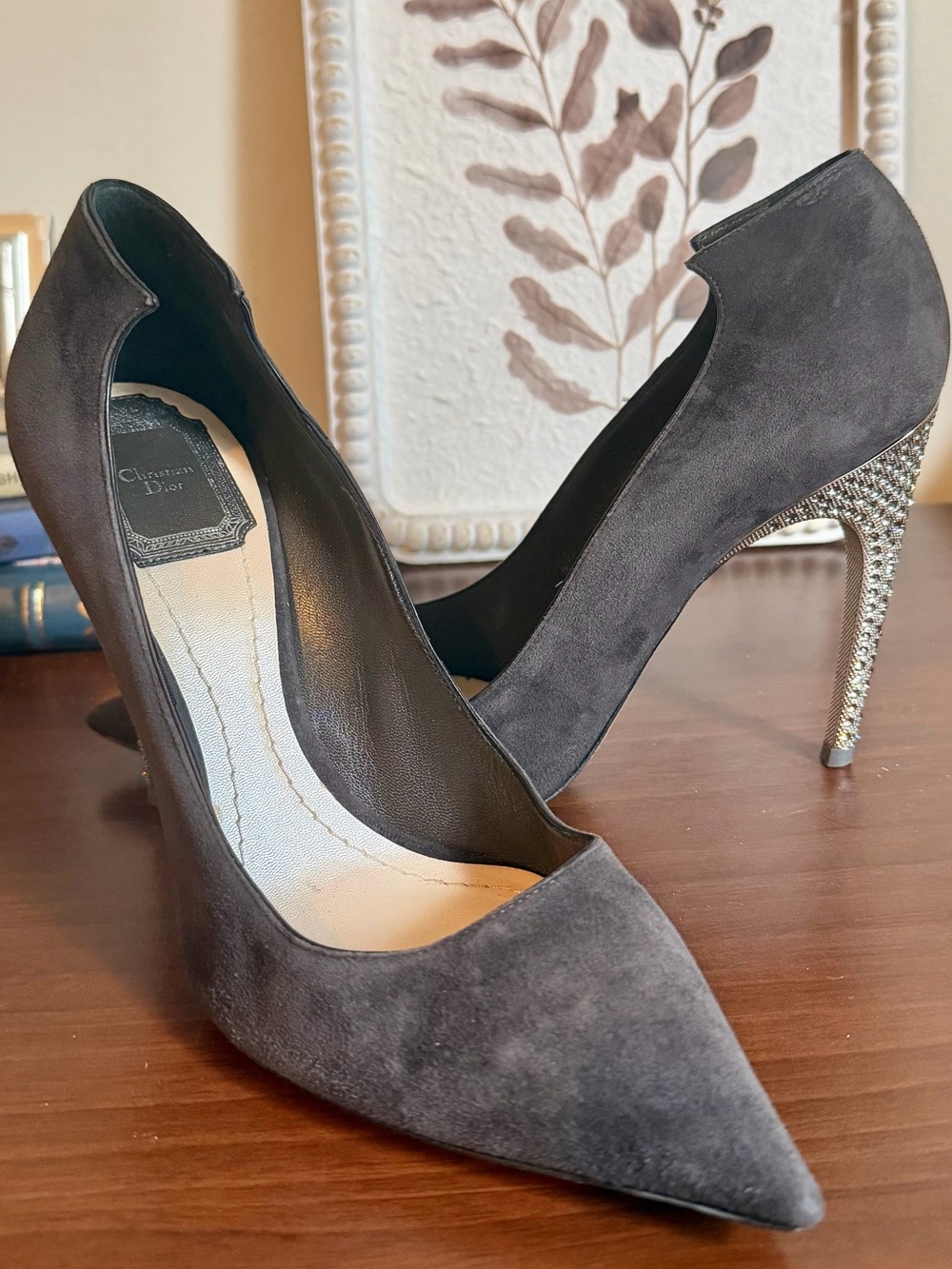 Dior Suede Crystal Pumps | Size 38 (US 7.5)